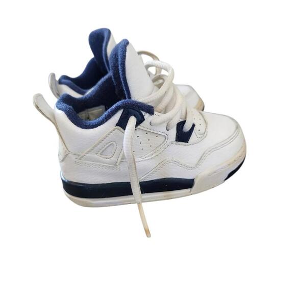 Jordan 4 Retro Columbia Midnight Navy White Toddler Baby Shoes Size 6C OG Kids - Picture 2 of 6